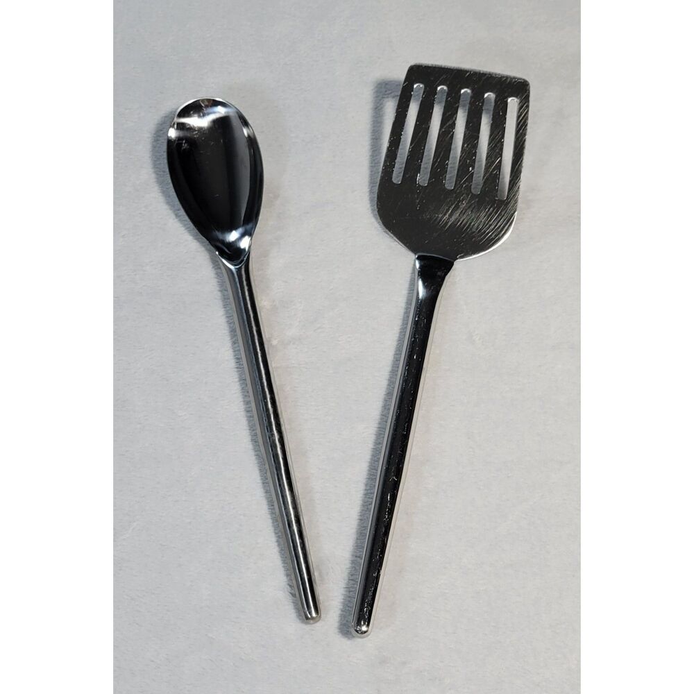 MIU 2 PC Set 18/10 Stainless Steel Utensils Spoon Slotted Spatula Flipper‎